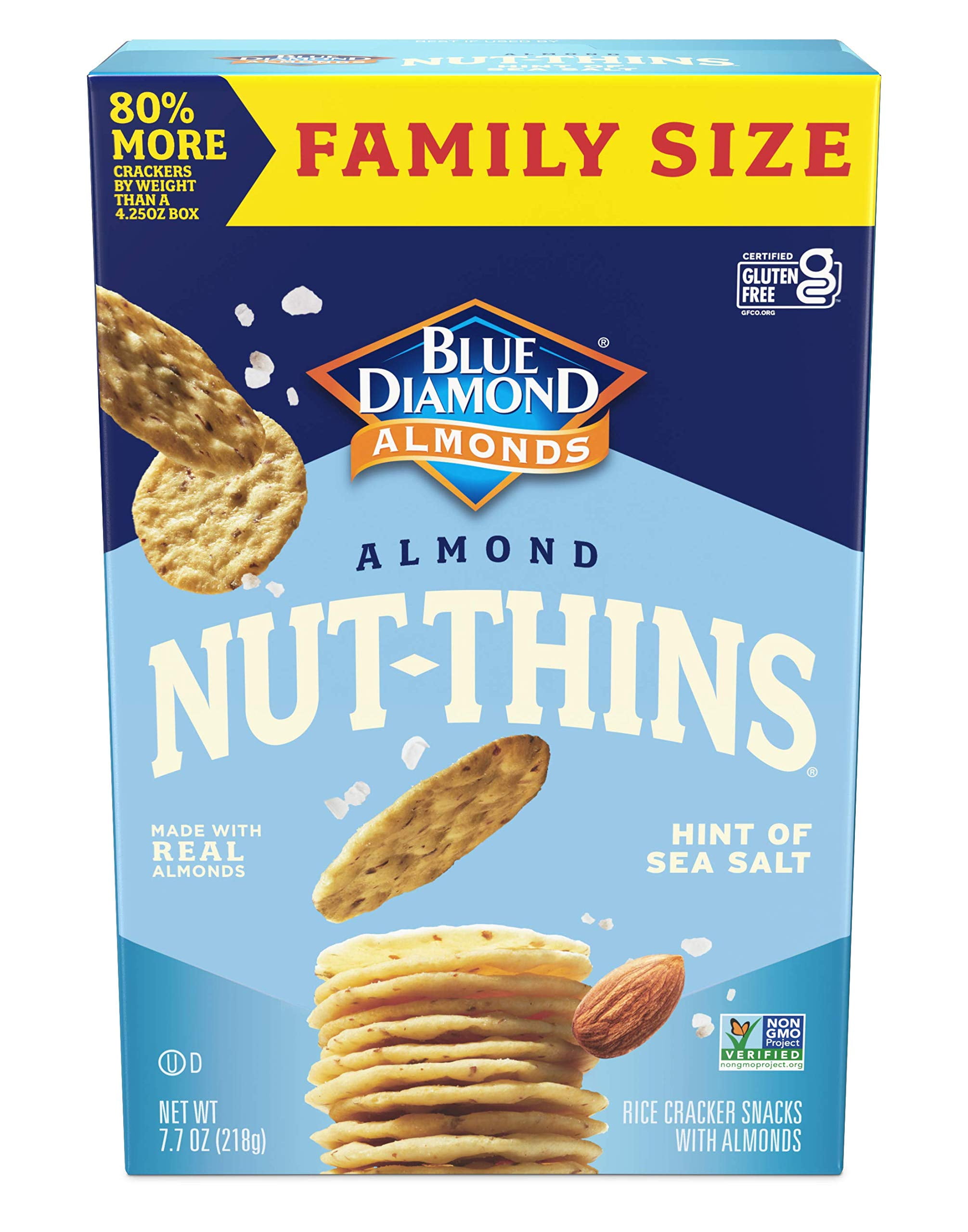 Blue Diamond Almonds NutThins YPF5 Gluten Free Cracker Crisps, Hint Of