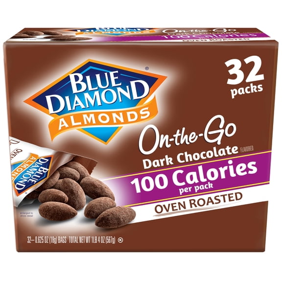 Blue Diamond Almonds, Oven Roasted Cocoa Dusted Almonds, Chocolate , 100 Calorie Packs, 32 Count