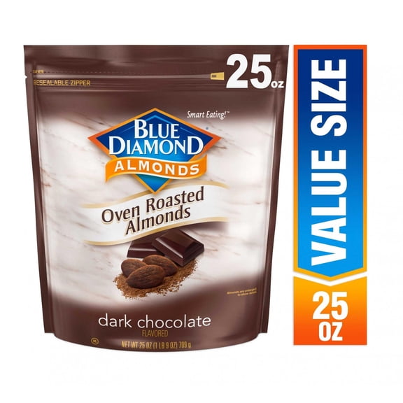 Blue Diamond Almonds Oven Roasted Dark Chocolate Flavored Almonds, 25 oz.