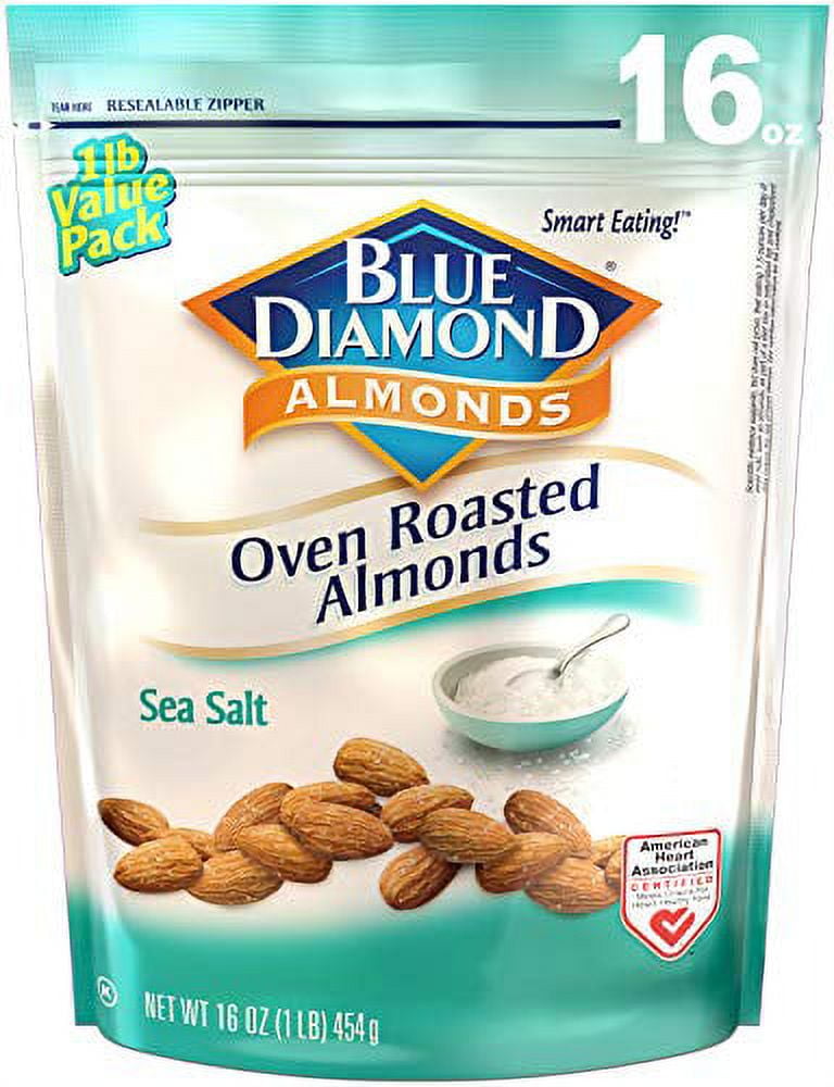 Blue Diamond Almonds Oven Roasted Snack Nuts, Sea Salt, 16 Oz