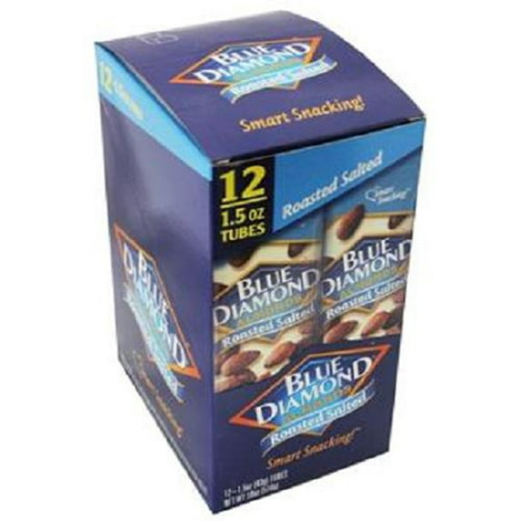 Blue Diamond, Almonds Roasted Salted Tube, Count 12 (1.5 oz) - Nut & Dry Fruit / Grab Varieties & Flavors