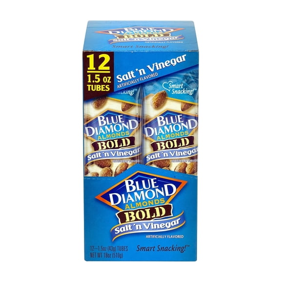 Blue Diamond Almonds, Salt n Vinegar 1.5 oz (Innerpack of 12)