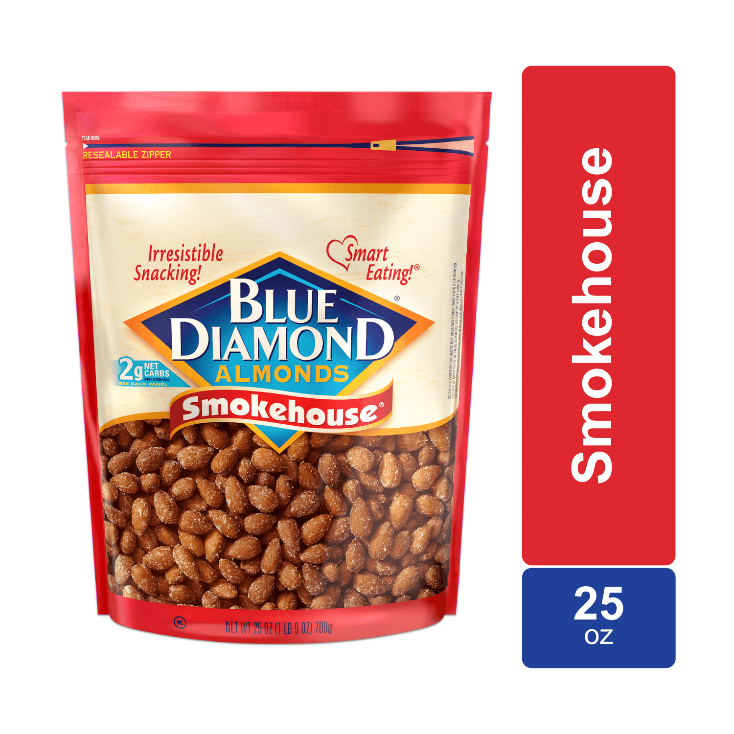 Blue Diamond Almonds, Smokehouse Flavored Snack Nuts for Healthy Snacking, Lunch, On-the-go, 25 oz.