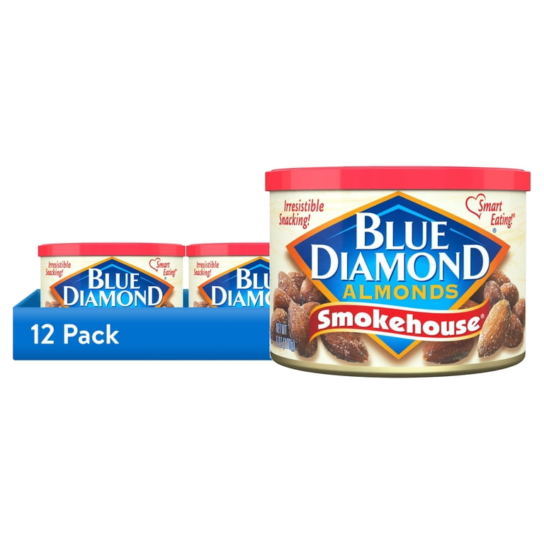 レア アングラAll In The Family Smoked Diamondz 12 pack) Blue Diamond Almonds, Classic Smokehouse Flavored Healthy