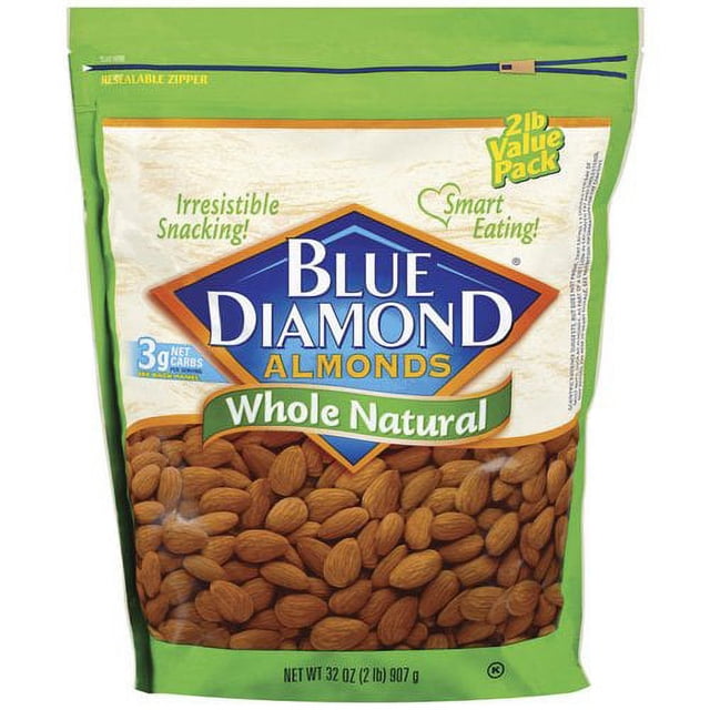 Blue Diamond Almonds Whole Natural Almonds, 32 Oz. - Walmart.com
