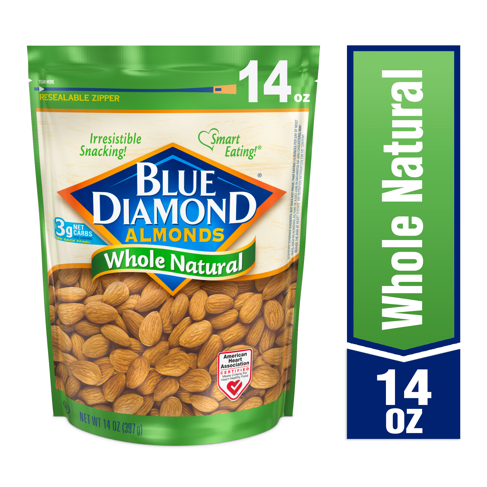 Blue Diamond Almonds, Whole Natural Raw Almonds, 14 oz - image 1 of 7