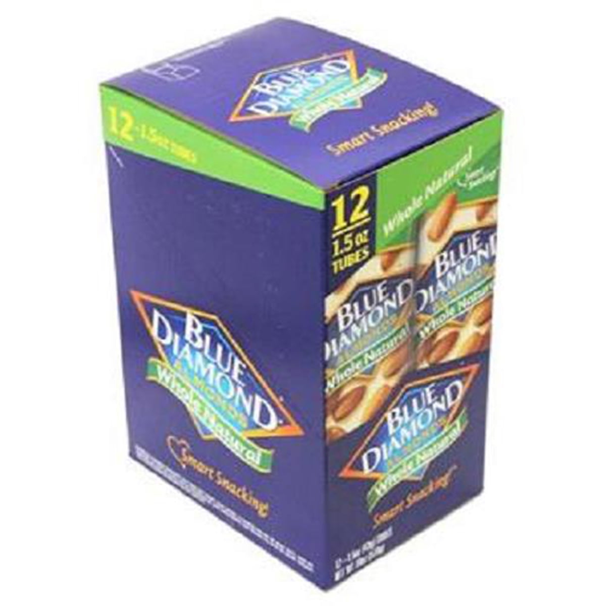Blue Diamond, Almonds Whole Natural Tube, Count 12 (1.5-Oz) - Walmart.com