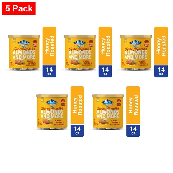 Blue Diamond Almonds and More Honey Roasted Mixed Nuts 14 oz - 5 Pack