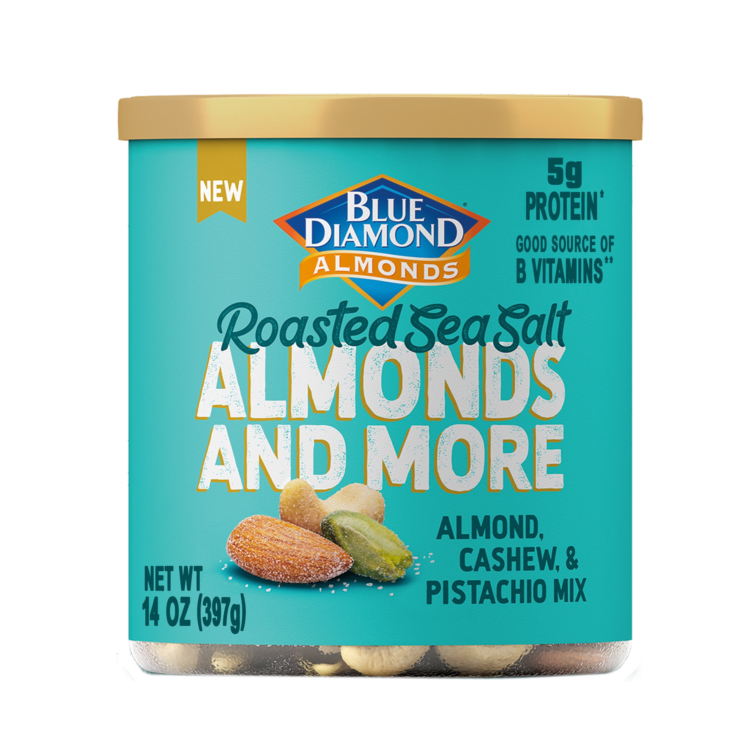 Blue Diamond Almonds and More, Roasted Sea Salt Mixed Nuts with Almonds ...