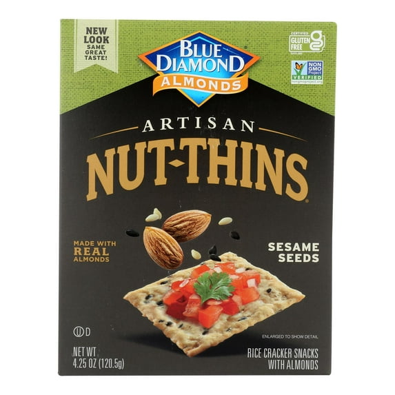 Blue Diamond - Artesion Nut Thins - Sesame Seed - Case of 12 - 4.25 oz.