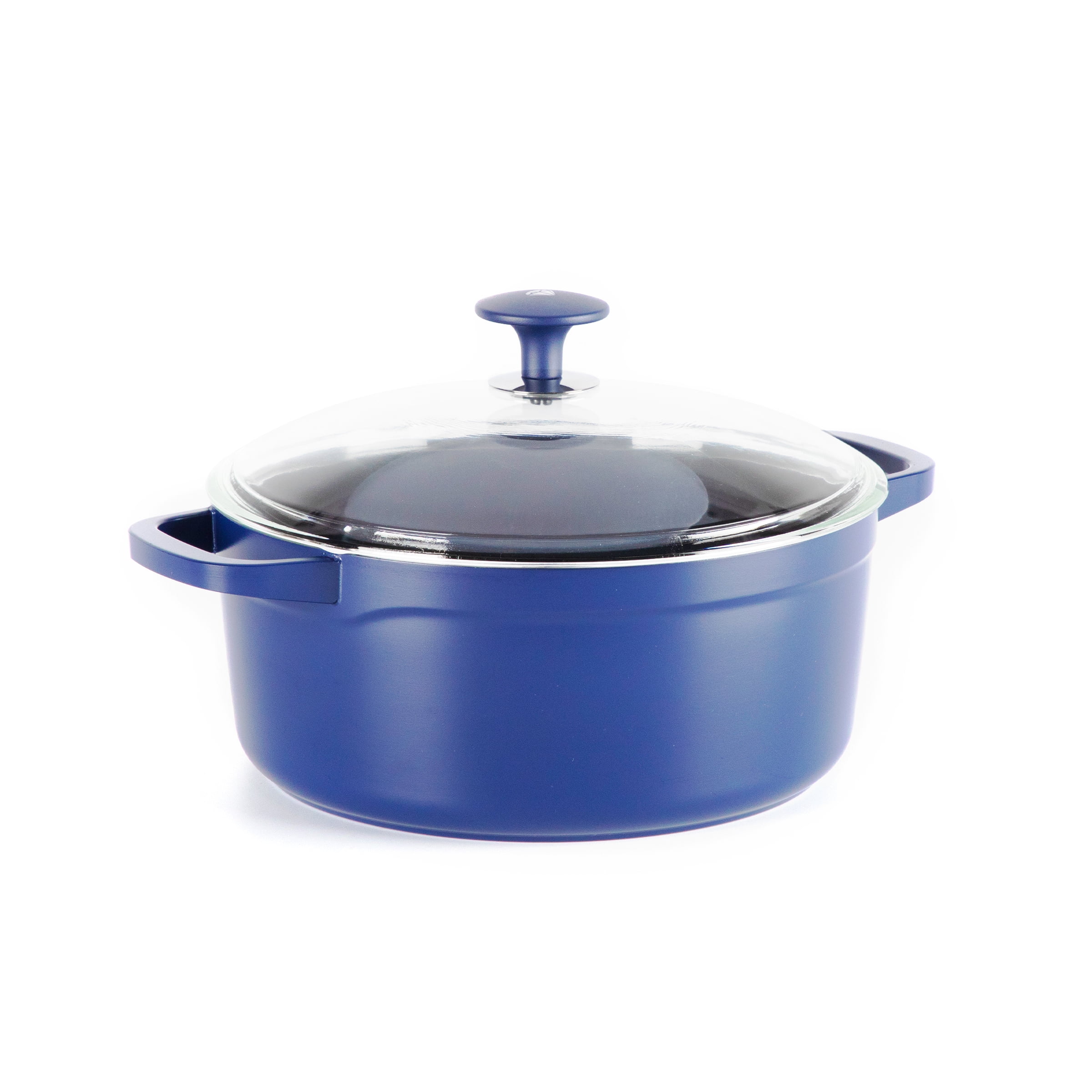 4.5 QT Enameled Cast Iron Dutch Oven with Lid Round Big Dual Blue