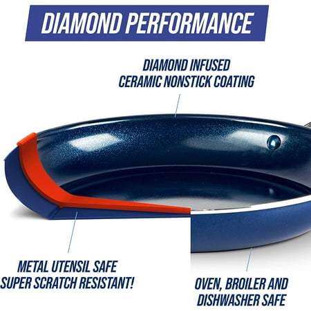 Blue Diamond Ceramic Toxin-Free Non-Stick Cookware Set, 10 Piece