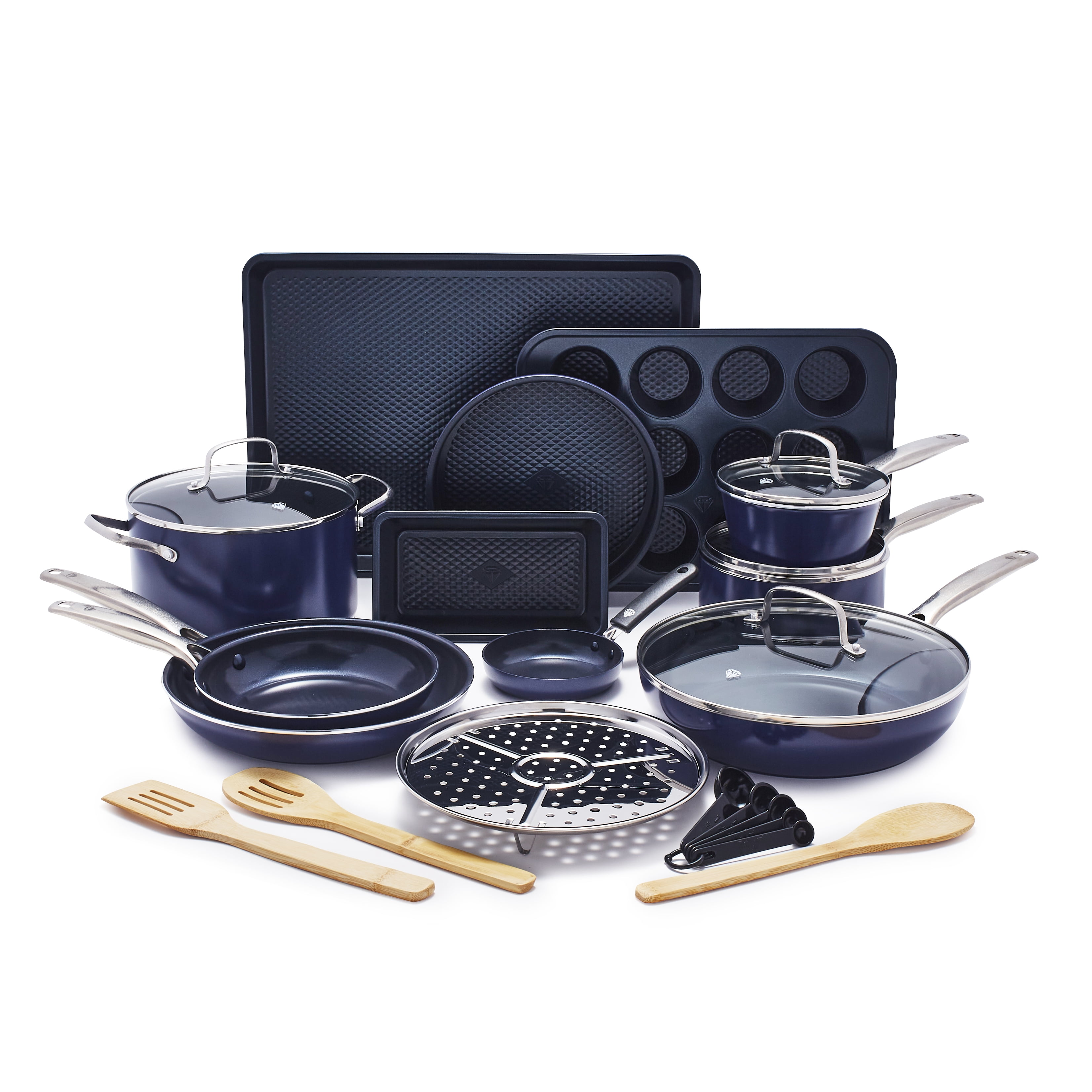 As Seen on TV Blue Diamond 10-Piece Cookware Set, Blue