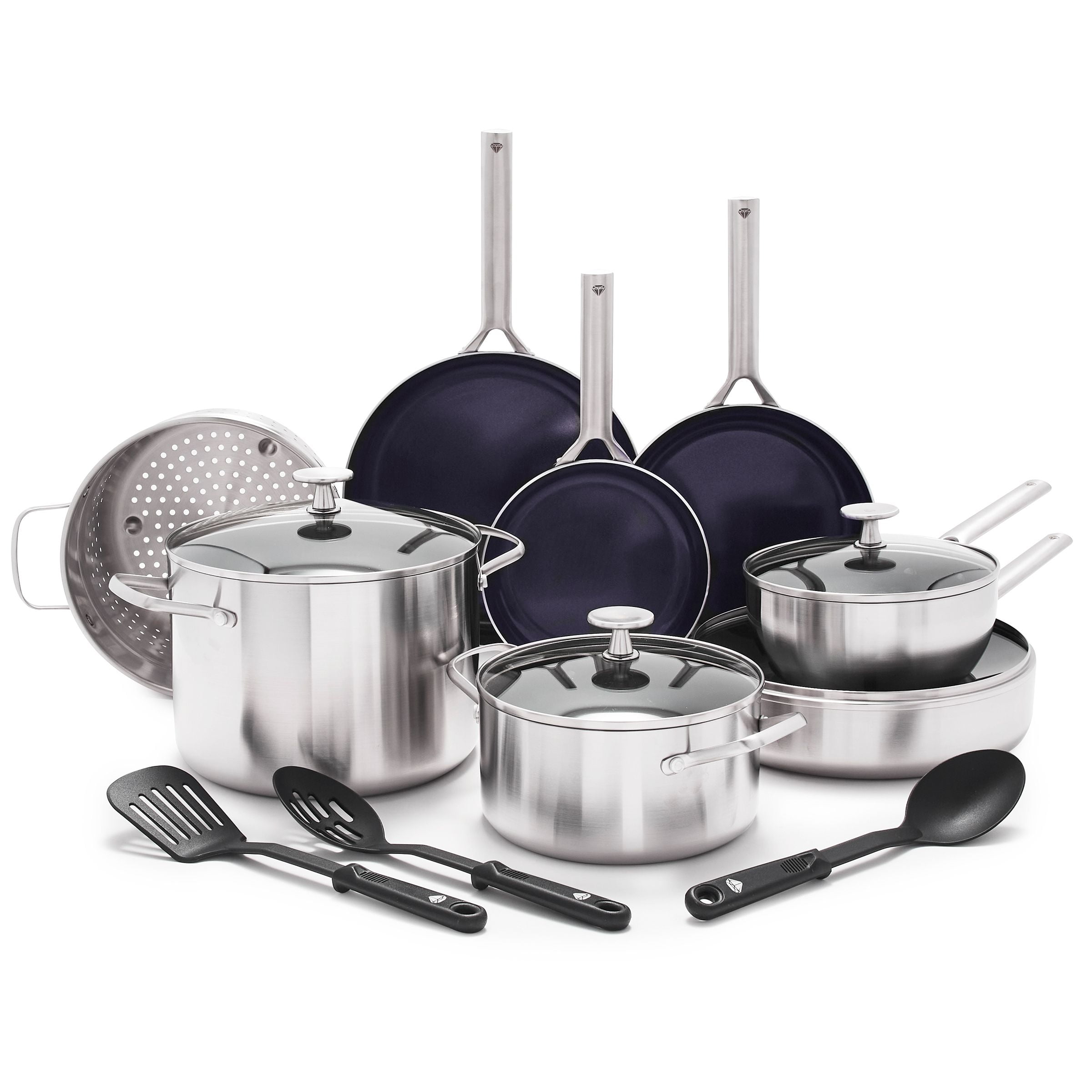 LEXI HOME Diamond Tri-ply 9 Piece Stainless Steel Nonstick