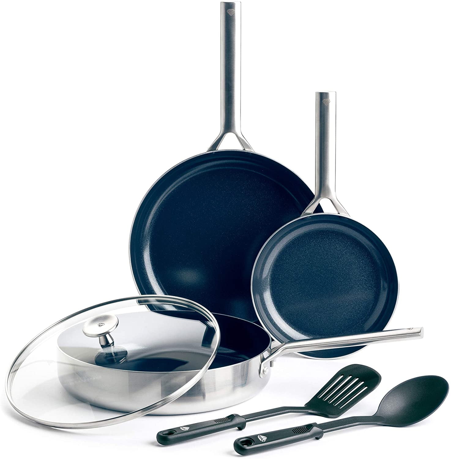 GraniteStone Diamond GraniteStone Diamond Blue Collection 14.57-in Aluminum  Cookware Set with Lid in the Cooking Pans & Skillets department at