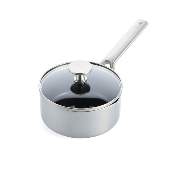 Blue Diamond Cookware Triple Steel Ceramic Nonstick 1.6Qt Saucepan with Lid
