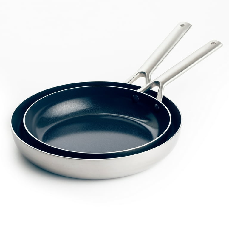 FGY 6 Pcs Nonstick Frying Pan Set Ceramic Coated - 8, 9.5 & 11 Fry Pans  w/ Lid (Blue)