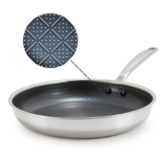 Blue Diamond 11″ Hybrid Stainless Steel Diamond Bond Ceramic Nonstick Frypan