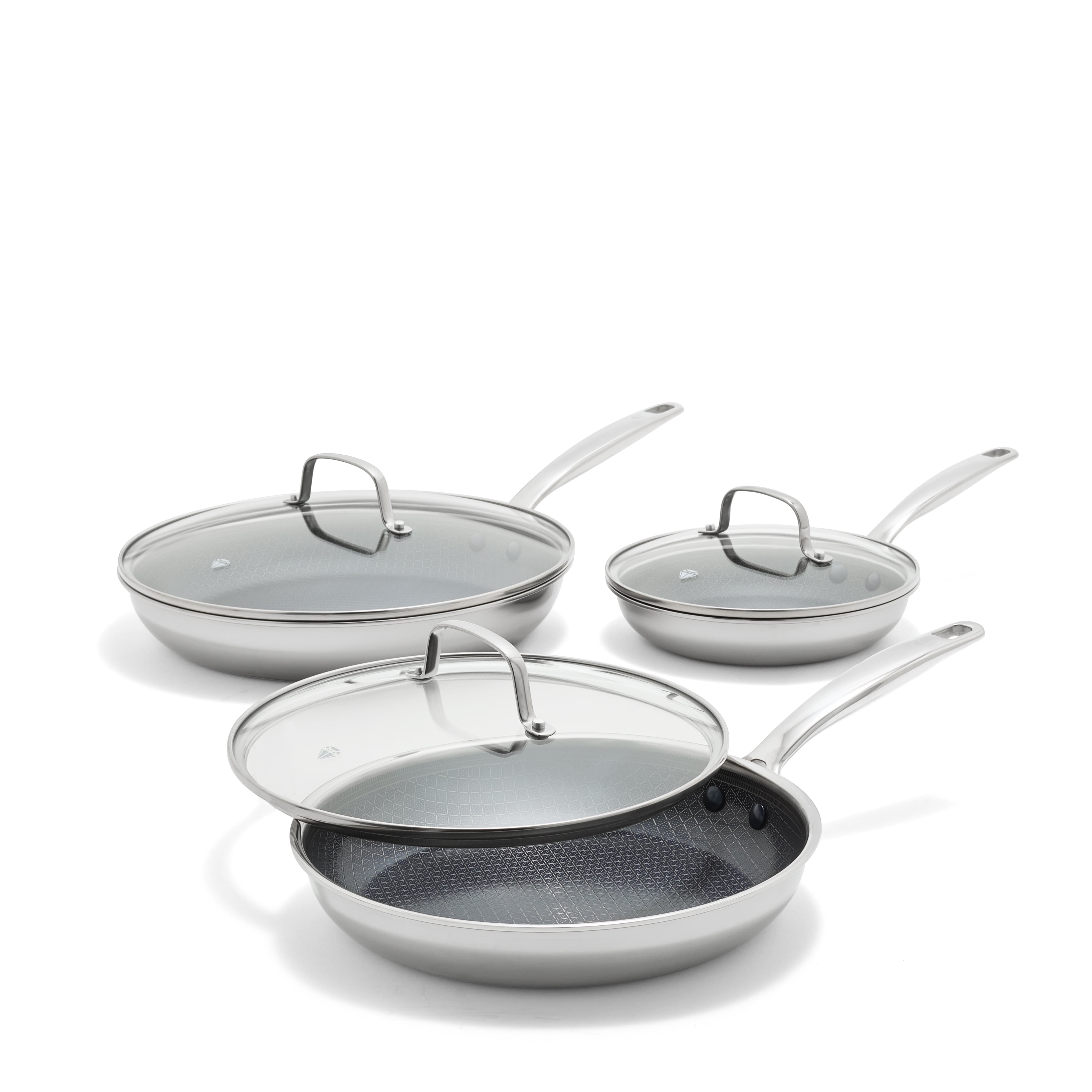 Blue Diamond Diamond Bond 6 Piece Hybrid Nonstick Fry Set with