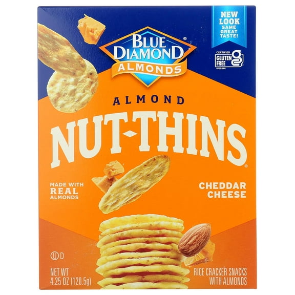 Blue Diamond Almond Nut-Thins Cracker Snacks - Cheddar Cheese - 4.25 oz