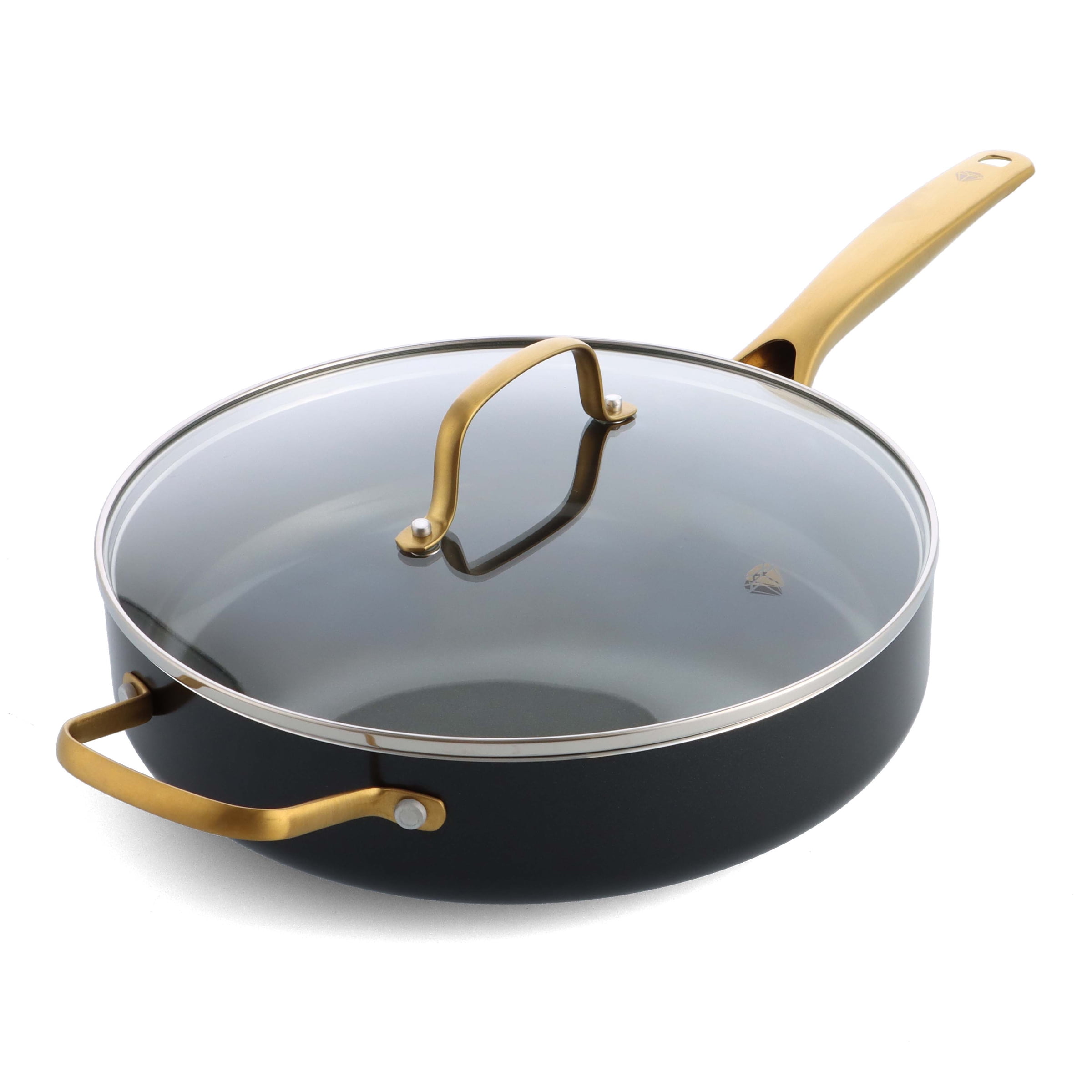 Blue Diamond Gold Edition Ceramic Nonstick 4QT Saute Pan with Helper
