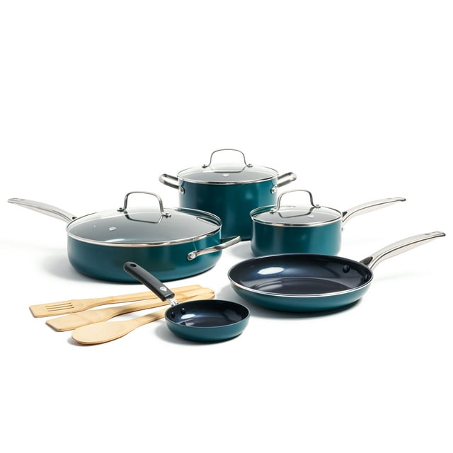 Blue Diamond Green Limited Edition Nonstick Ceramic 11-Piece Cookware Set