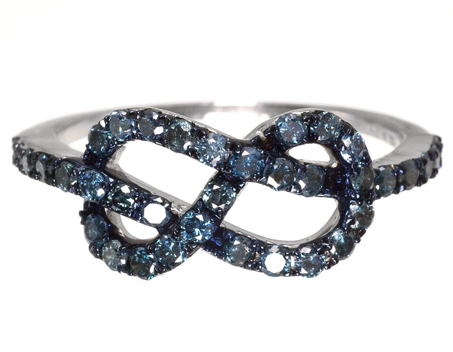 Blue Diamond Infinity Ring in 10K White 0.73ct Walmart