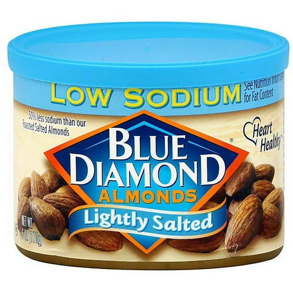 Blue Diamond Lightly Salted Almonds, 6 oz (Pack of 12)