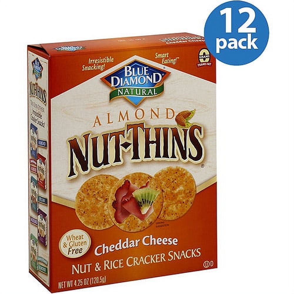 Blue Diamond Natural Almond Nut-Thins Cheddar Cheese Nut & Rice Cracker ...