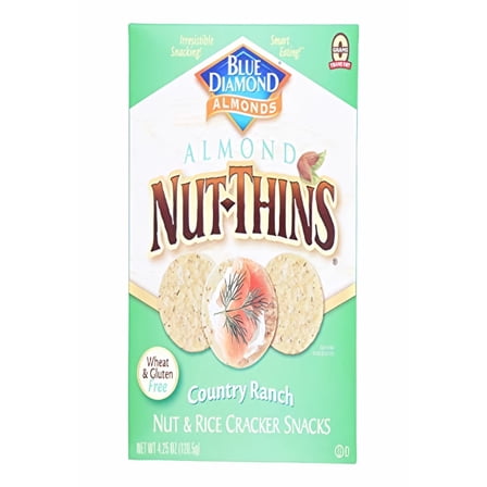 Blue Diamond Nut & Rice Cracker Snacks Country Ranch Thins (Pack of 5)