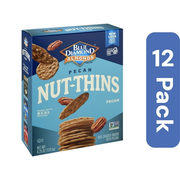Blue Diamond Nut Thins Pecan Crackers 4.25 oz (Pack of 12)