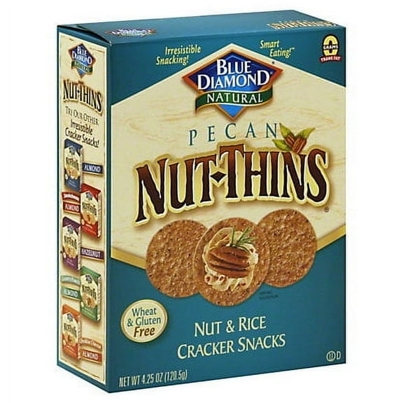 Blue Diamond Nut-Thins Pecan Nut & Rice Cracker Snacks, 4.25 oz