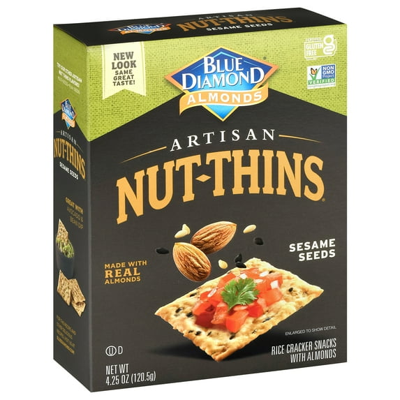 Blue Diamond Nut Thins Sesame Seed Crackers 4.25 oz (Pack Of 12)