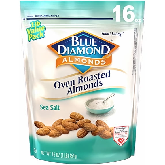 Blue Diamond Oven Roasted Almonds Sea Salt (Pack of 18)