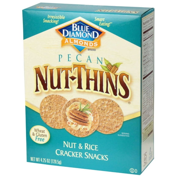 Blue Diamond Pecan Nut Thins Cracker, 4.25 Ounce -- 12 per case