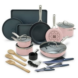 Beautiful 20pc Ceramic Non-Stick Cookware Set, Thyme Green by Drew Barrymore