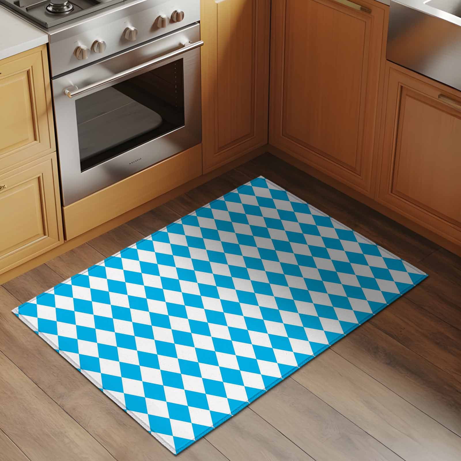 Blue Door Rug Blue Diamond Plaid 2x3 Rug for Entryway Front Door Kitchen Sink Area ...