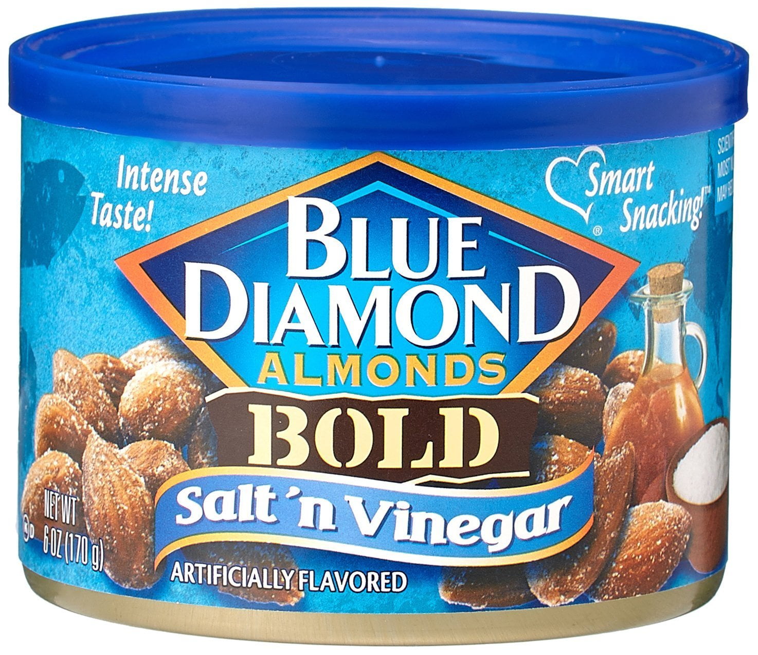 Blue Diamond Salt  Vinegar Almonds, Bold Tins, 6 oz, 3 Pack C11