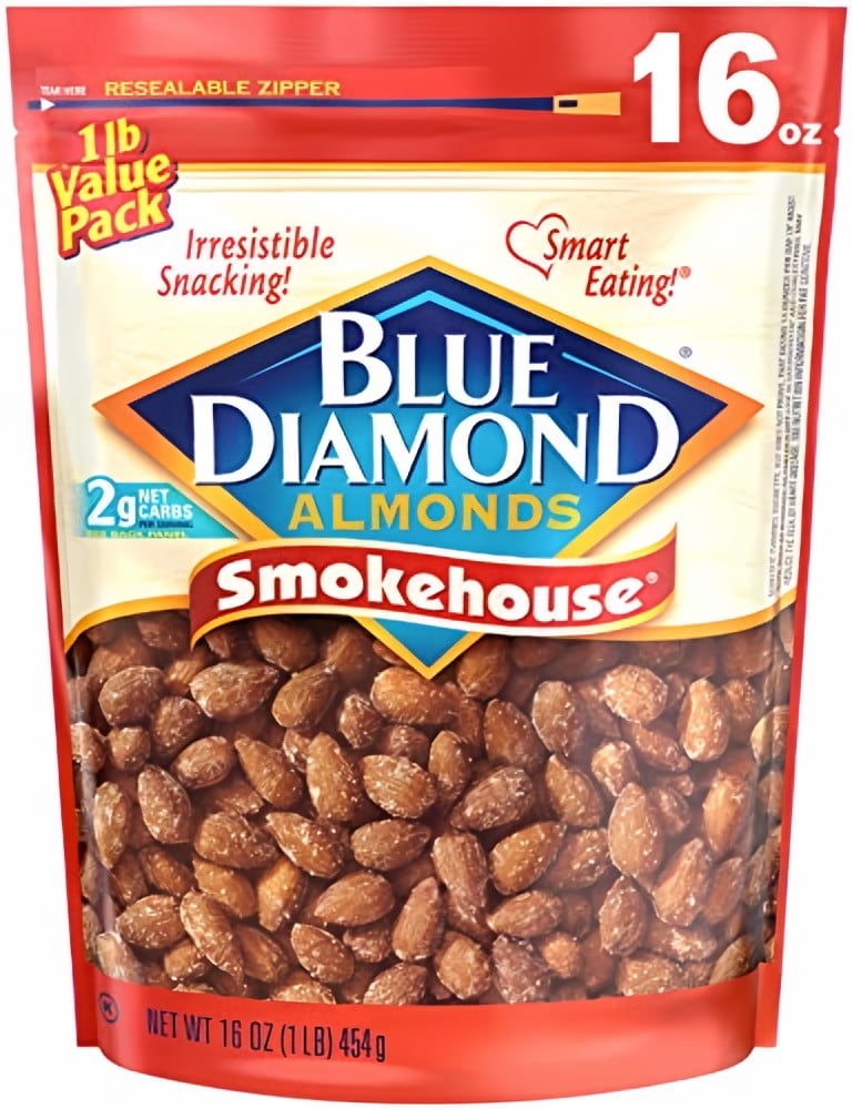 Blue Diamond Smokehouse Almonds 16 oz (Pack of 8)