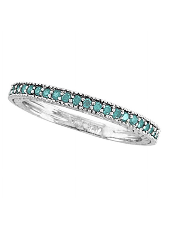 Blue Diamond Stackable Ring 14K White Gold (0.312ct)
