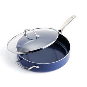 Blue Diamond 5QT Ceramic Nonstick Jumbo Saut Pan with Lid Toxin-Free, Dishwasher Safe