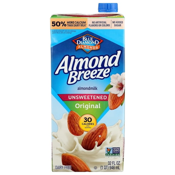 Blue Diamond Unsweet Orig Almond Breeze 32 fl oz Pack of 3