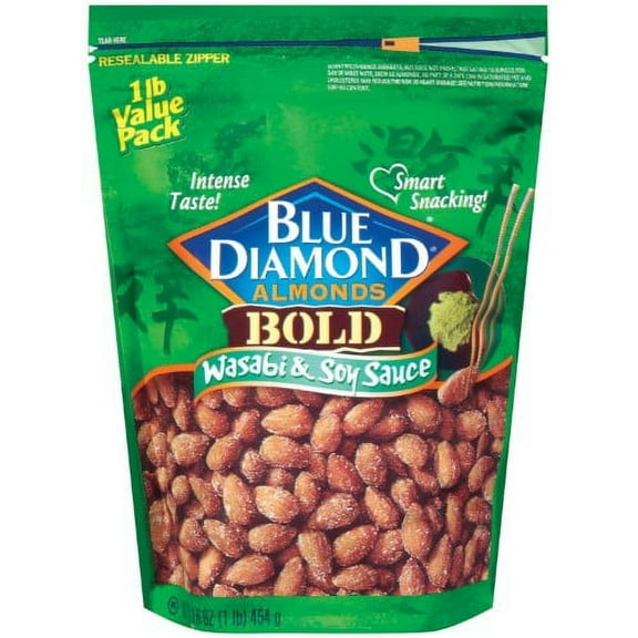 Blue Diamond Wasabi & Soy Sauce Almonds (Pack of 18)