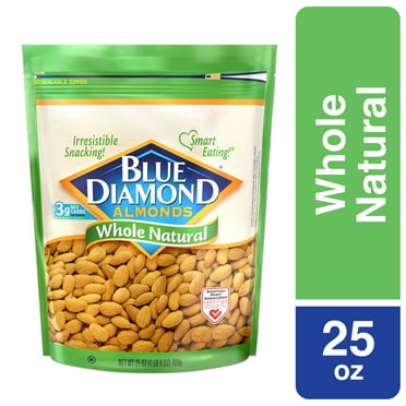 Blue Diamond Almonds, Whole Natural Raw Almonds Perfect for Gluten Free Snacking, 25 oz.