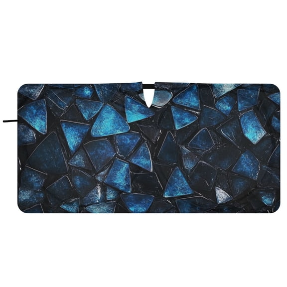 Blue Diamonds Car Windshield Sun Shade Foldable Front Window Shades Cover Sun Visor Shield Block