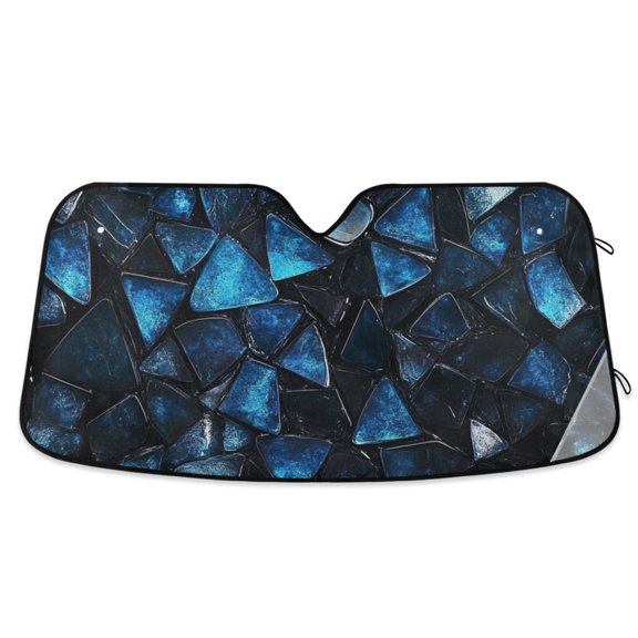 Blue Diamonds Car Windshield Sun Shade Reflector Sunshade Foldable for Front Keeps Vehicle Cool