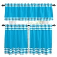 thumbnail image 1 of Blue Diamonds Plaid Kitchen Curtains Valances and Tiers Set of 3 Rectangular Geometric Abstract Modern Tier Curtains and Valance with Rod Pocket for Small Windows, 27.5"x24", 1 of 9