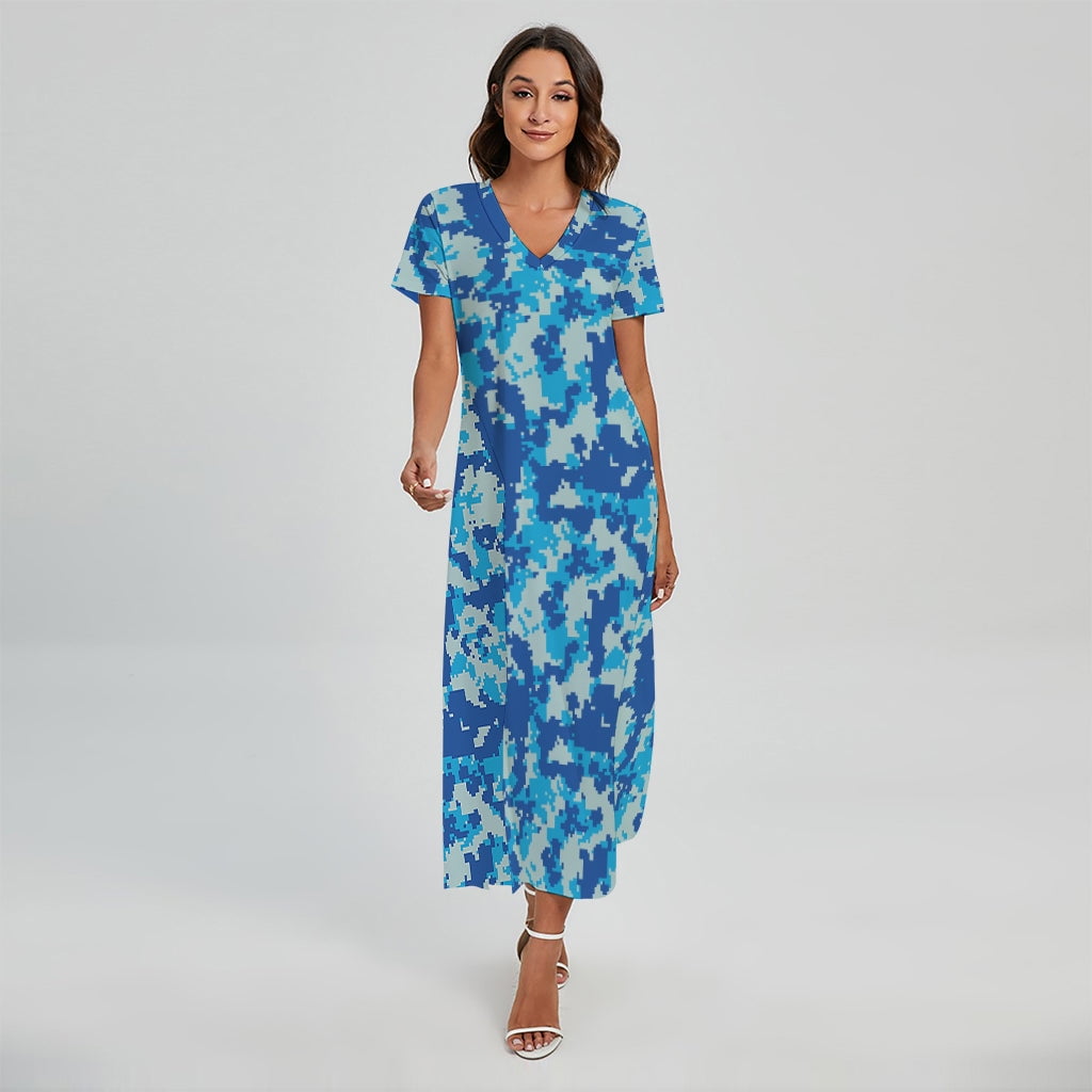blue camo dress MUDDY GIRL Bridesmaid dress with color accents