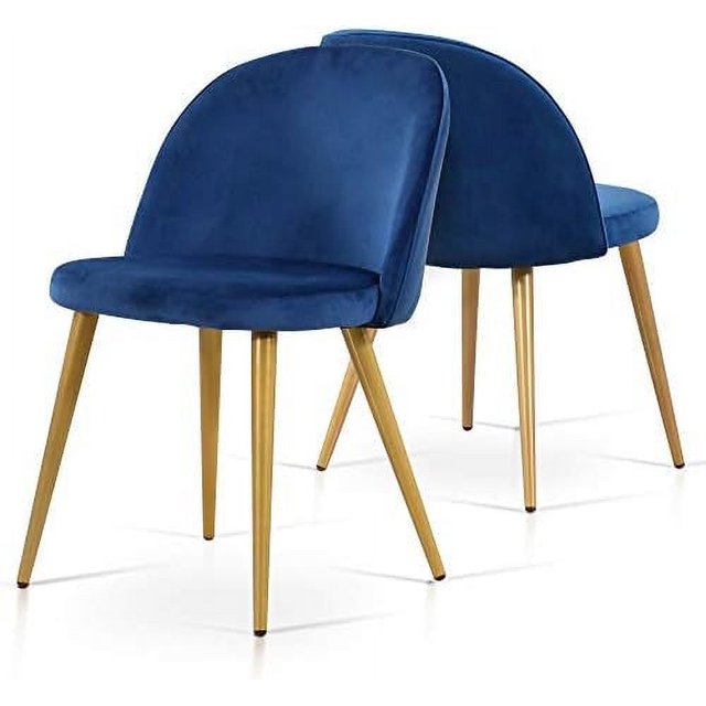 Blue Dining Chairs Upholstered Velvet Accent Chairs for Living Room