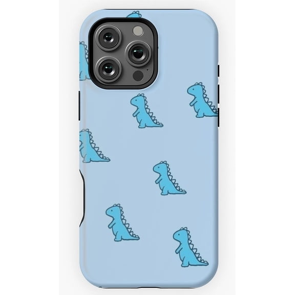 Blue Dino Aesthetic Cute Cartoon Design Phone Case for iPhone 16 15 14 13 12 11 Pro Max